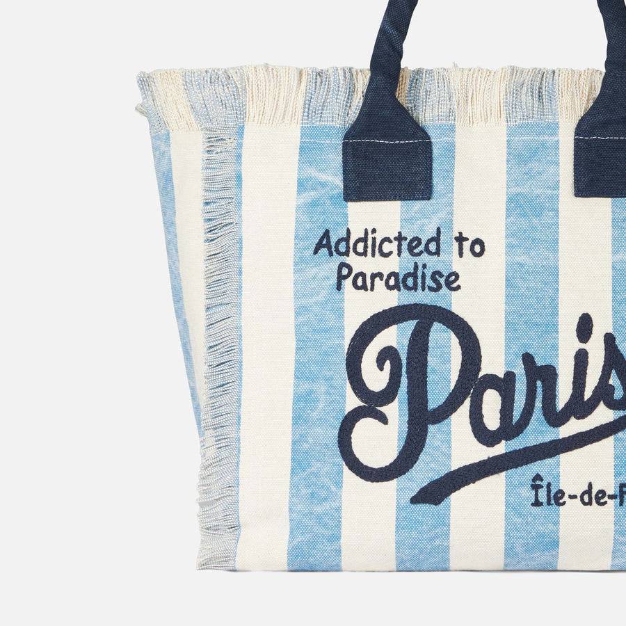 Mc2 Saint Barth Borsa A Spalla Vanity In Canvas Con Stampa Paris