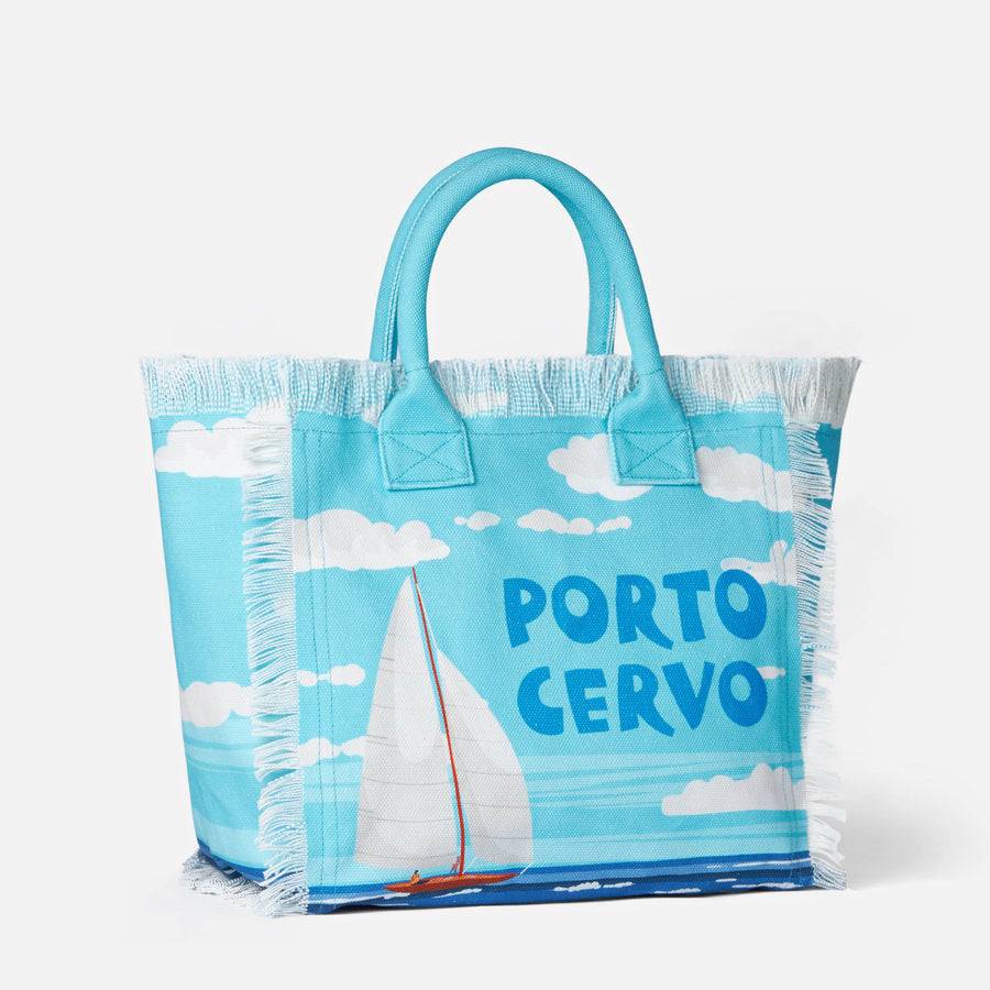 Mc2 Saint Barth Borsa A Spalla Vanity In Canvas Con Stampa Porto Cervo