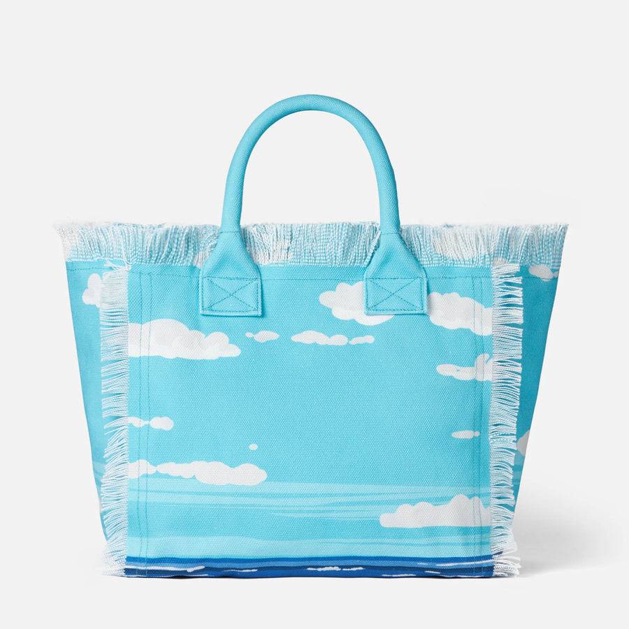 Mc2 Saint Barth Borsa A Spalla Vanity In Canvas Con Stampa Porto Cervo