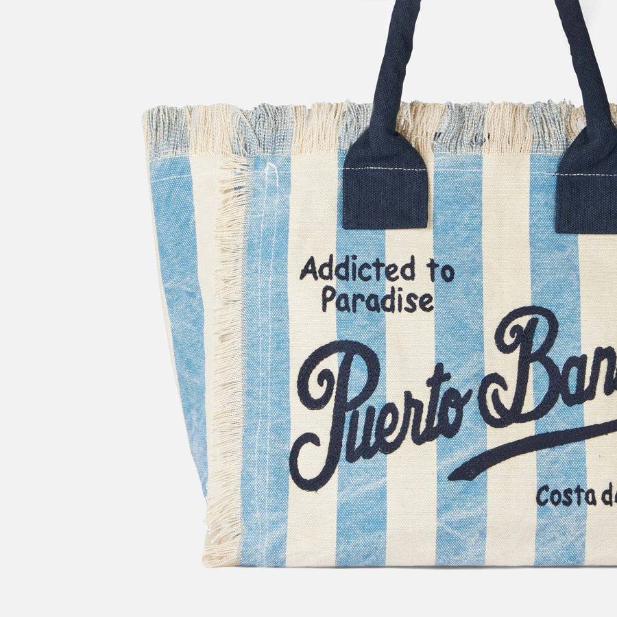 Mc2 Saint Barth Borsa A Spalla Vanity In Canvas Con Stampa Puerto Banus