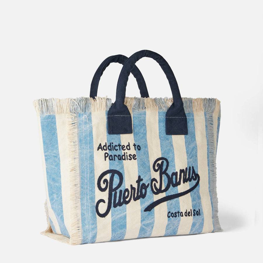 Mc2 Saint Barth Borsa A Spalla Vanity In Canvas Con Stampa Puerto Banus