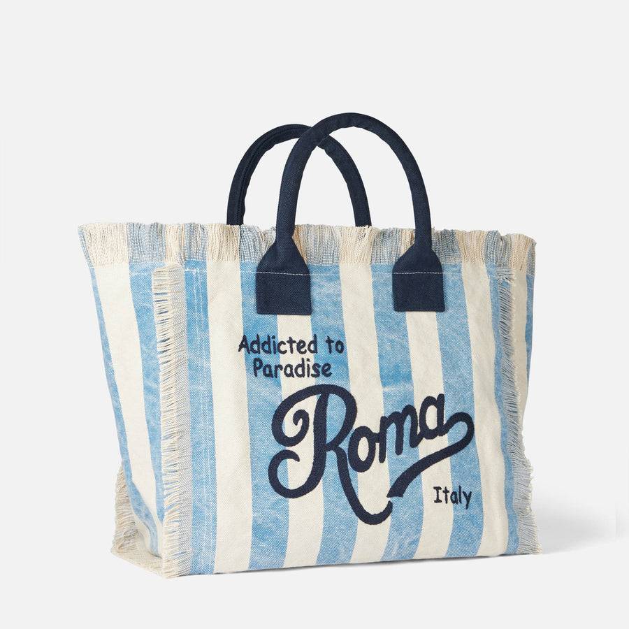 Mc2 Saint Barth Borsa A Spalla Vanity In Canvas Con Stampa Roma