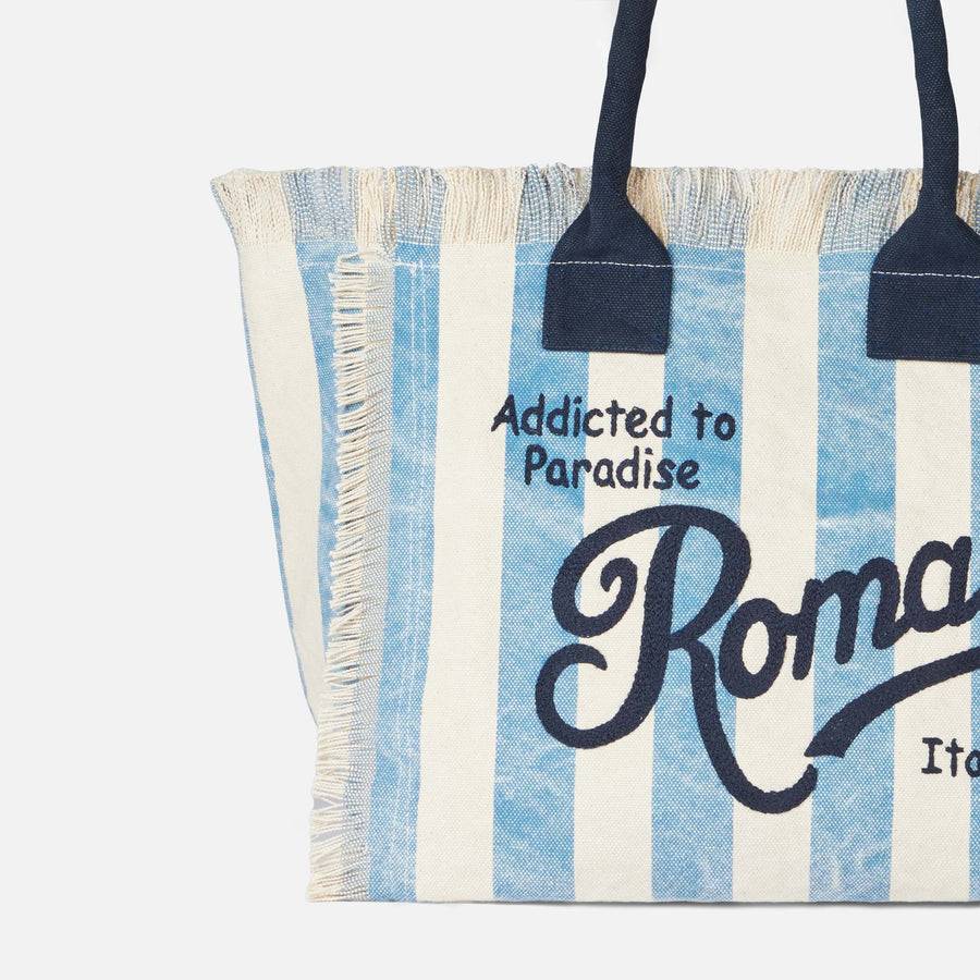 Mc2 Saint Barth Borsa A Spalla Vanity In Canvas Con Stampa Roma