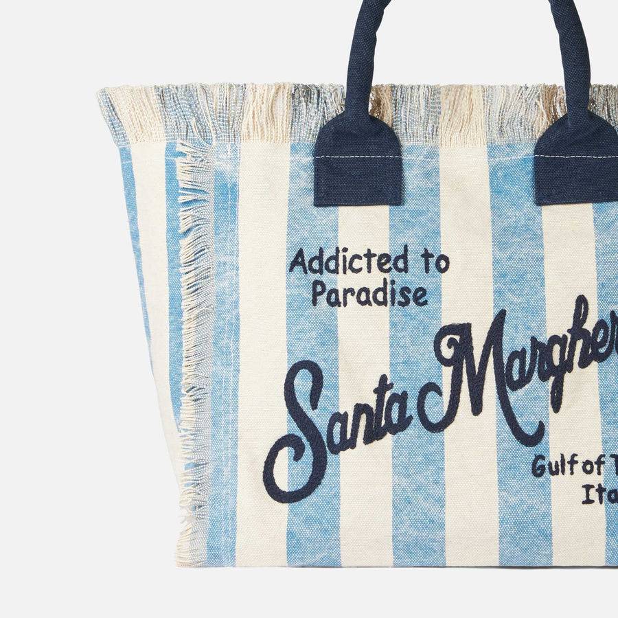 Mc2 Saint Barth Borsa A Spalla Vanity In Canvas Con Stampa Santa Margherita