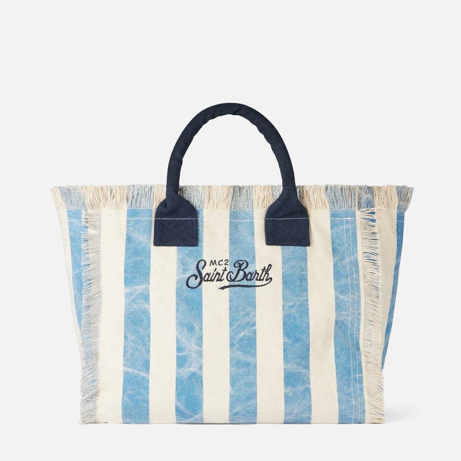 Mc2 Saint Barth Borsa A Spalla Vanity In Canvas Con Stampa Santa Margherita