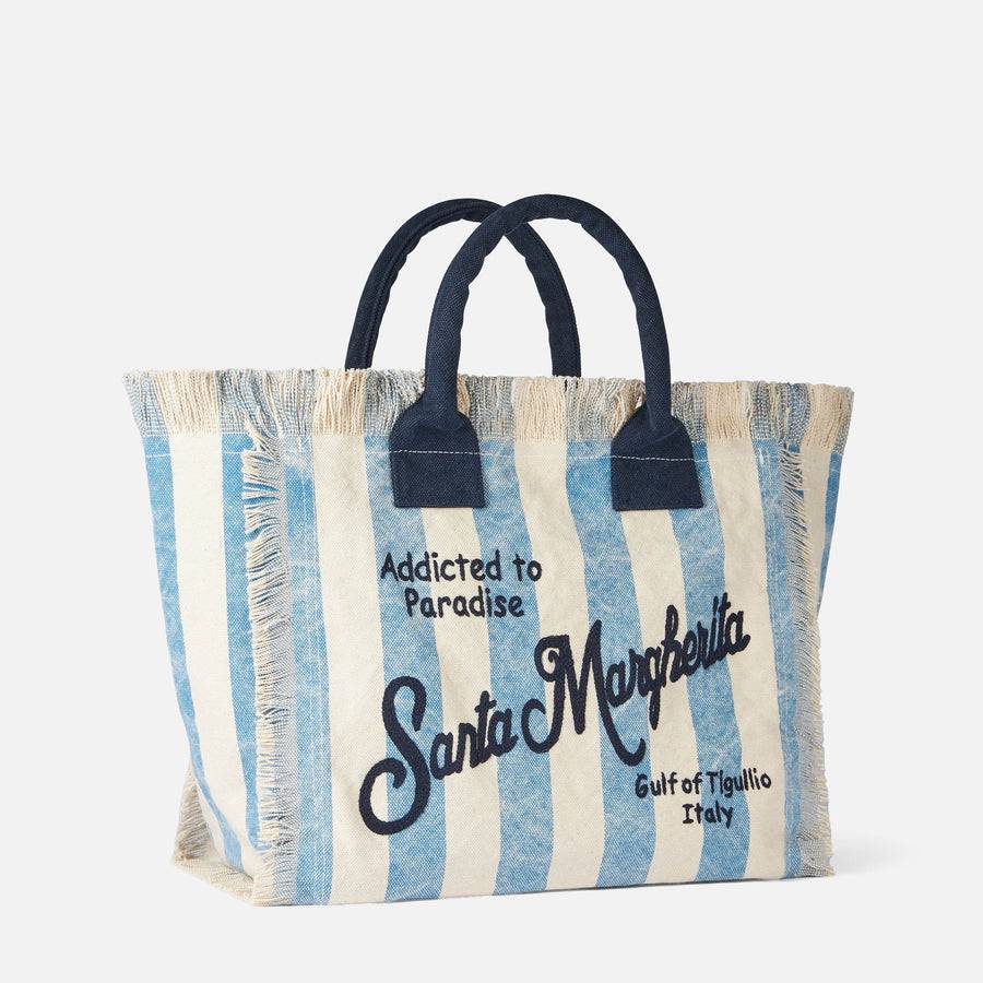 Mc2 Saint Barth Borsa A Spalla Vanity In Canvas Con Stampa Santa Margherita