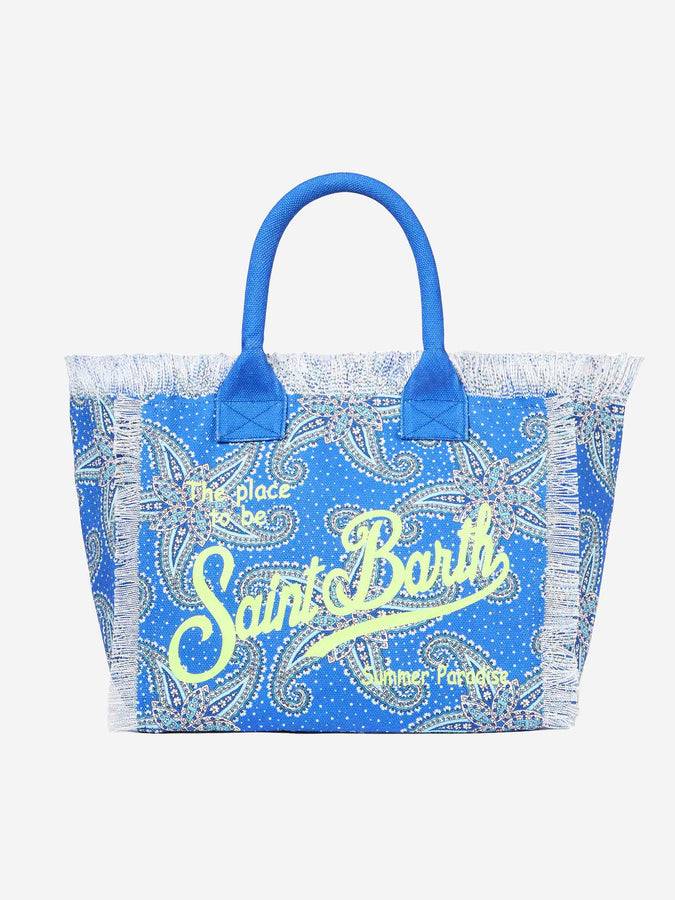 Mc2 Saint Barth Borsa a spalla Vanity in canvas con stampa stelle paisley