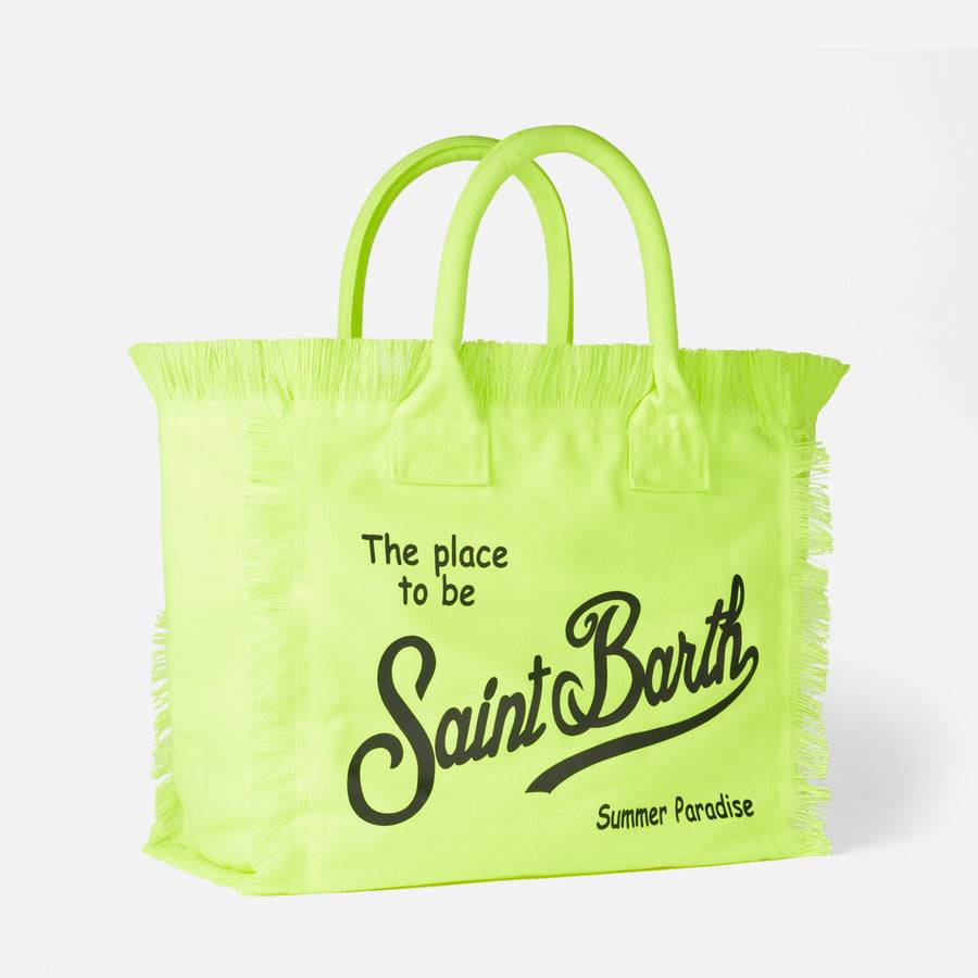 Mc2 Saint Barth Borsa A Spalla Vanity In Canvas Giallo Fluo