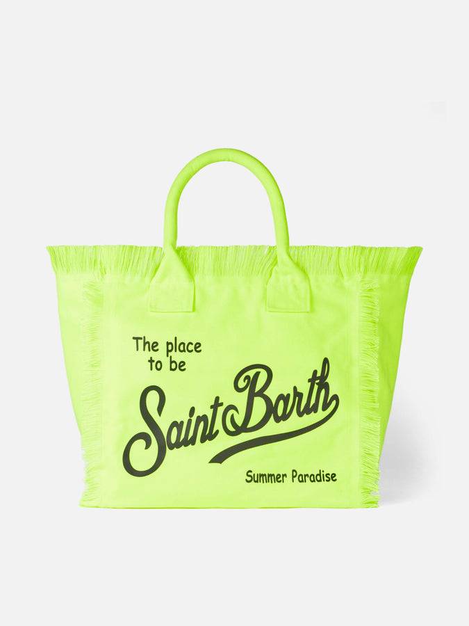 Mc2 Saint Barth Borsa a spalla Vanity in canvas giallo fluo