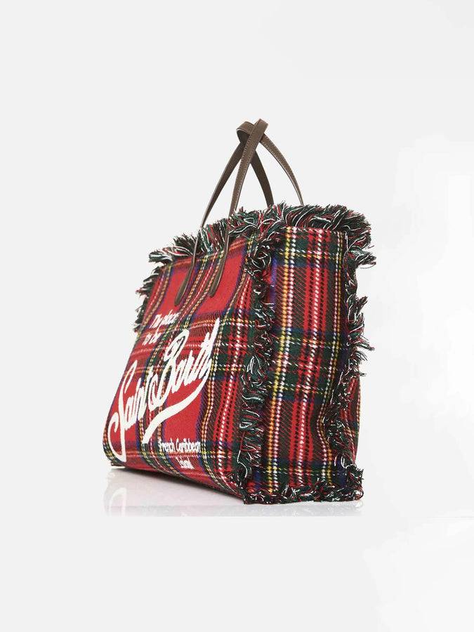 Mc2 Saint Barth Borsa A Spalla Vanity In Lana Scozzese Rossa