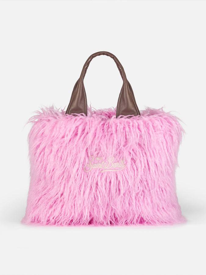 Mc2 Saint Barth Borsa A Spalla Vanity In Morbida Pelliccia Con Ricamo Saint Barth