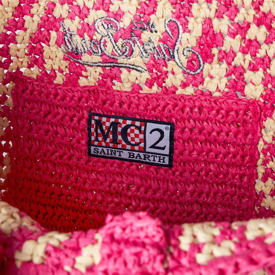 Mc2 Saint Barth Borsa A Spalla Vanity In Rafia Con Ricamo Saint Barth
