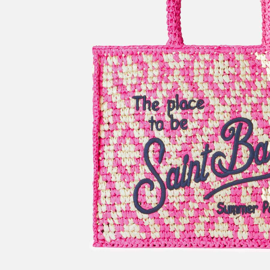 Mc2 Saint Barth Borsa A Spalla Vanity In Rafia Con Ricamo Saint Barth