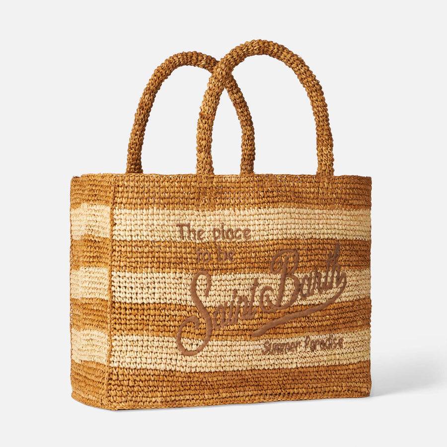 Mc2 Saint Barth Borsa A Spalla Vanity In Rafia Con Ricamo Saint Barth