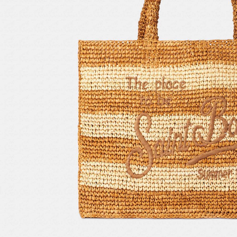 Mc2 Saint Barth Borsa A Spalla Vanity In Rafia Con Ricamo Saint Barth