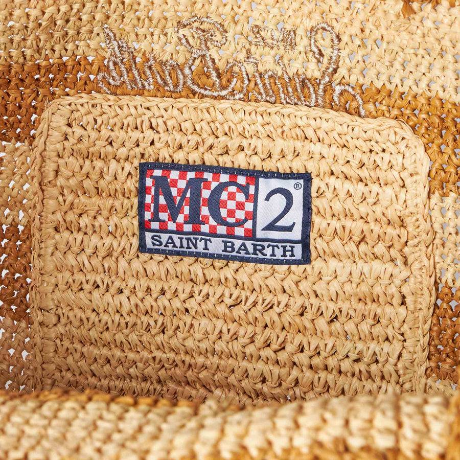Mc2 Saint Barth Borsa A Spalla Vanity In Rafia Con Ricamo Saint Barth