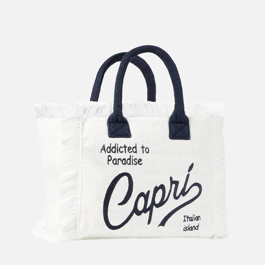 Mc2 Saint Barth Borsa A Spalla Vanity In Spugna Con Ricamo Capri
