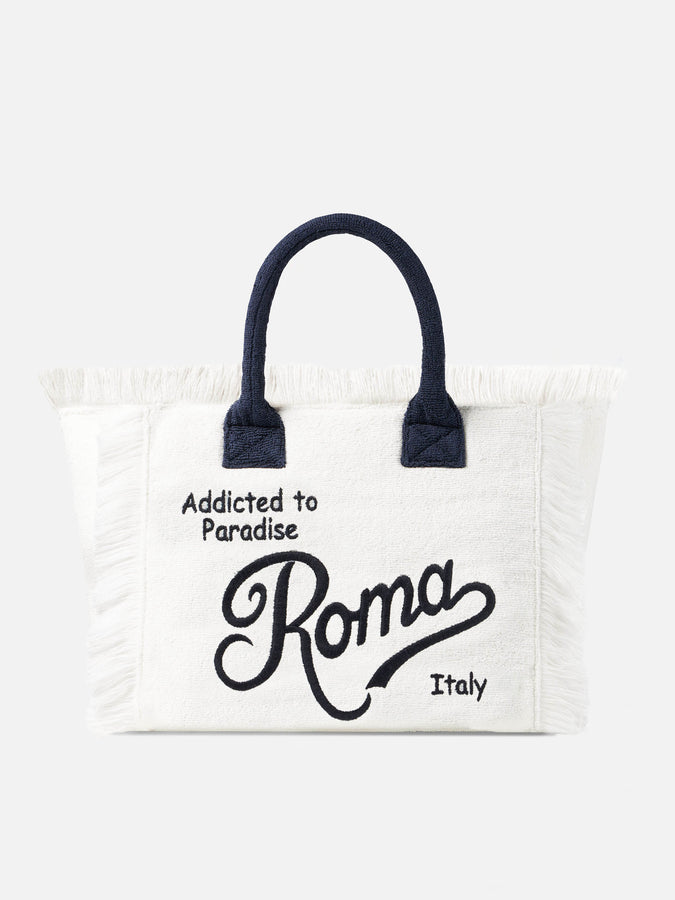 Mc2 Saint Barth Borsa a spalla Vanity in spugna con ricamo Roma