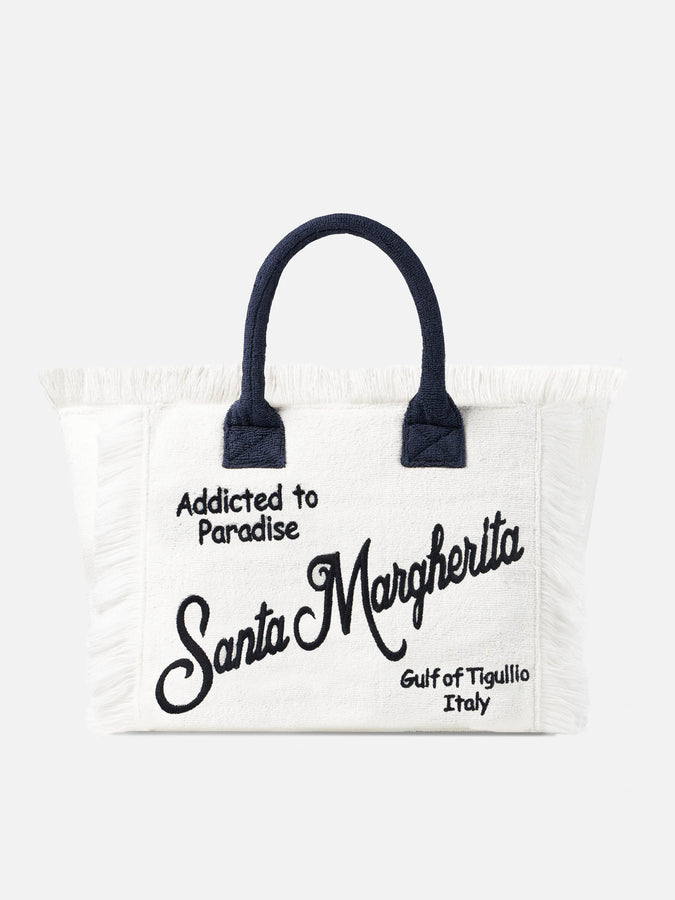 Mc2 Saint Barth Borsa a spalla Vanity in spugna con ricamo Santa Margherita
