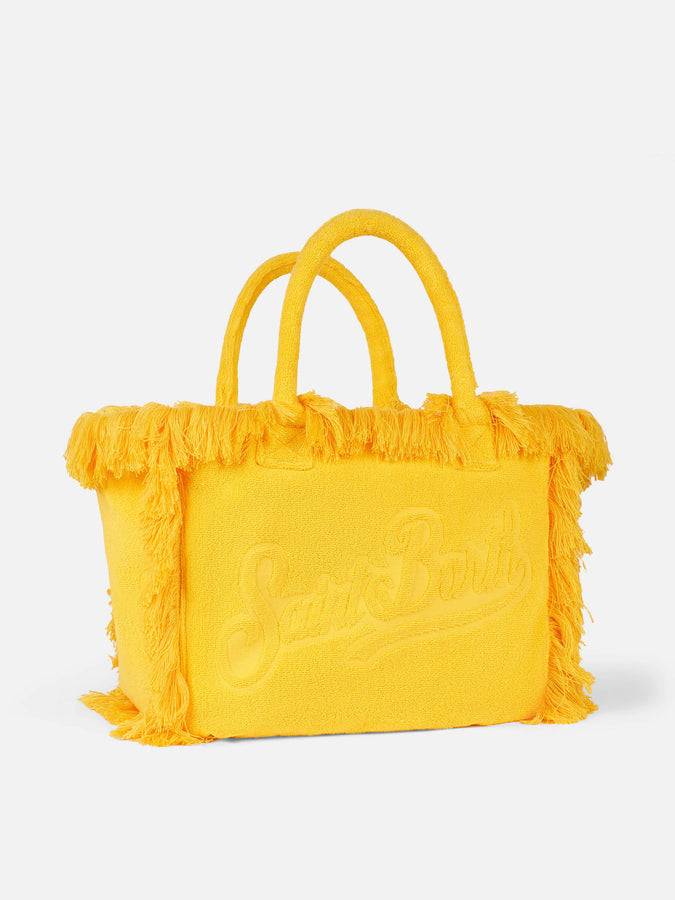 Mc2 Saint Barth Borsa A Spalla Vanity In Spugna Gialla Con Logo Impresso
