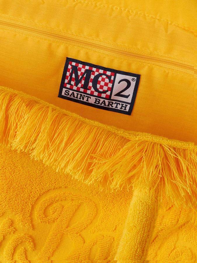 Mc2 Saint Barth Borsa A Spalla Vanity In Spugna Gialla Con Logo Impresso