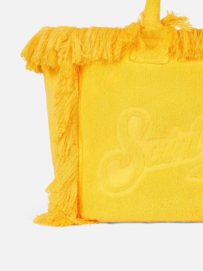 Mc2 Saint Barth Borsa A Spalla Vanity In Spugna Gialla Con Logo Impresso