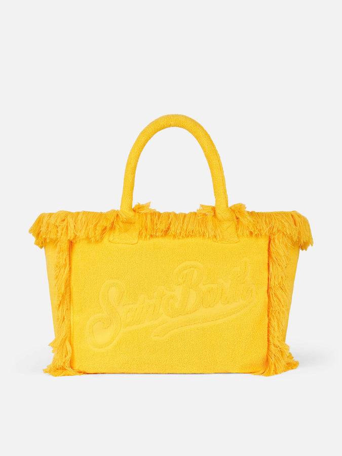 Mc2 Saint Barth Borsa A Spalla Vanity In Spugna Gialla Con Logo Impresso