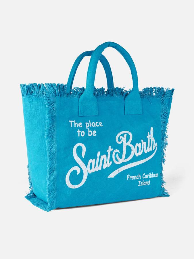 Mc2 Saint Barth Borsa A Spalla Vanity In Tela Turchese