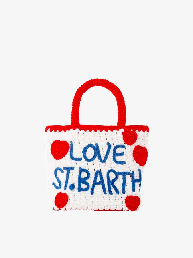 Mc2 Saint Barth Borsa all'uncinetto con ricamo a cuore