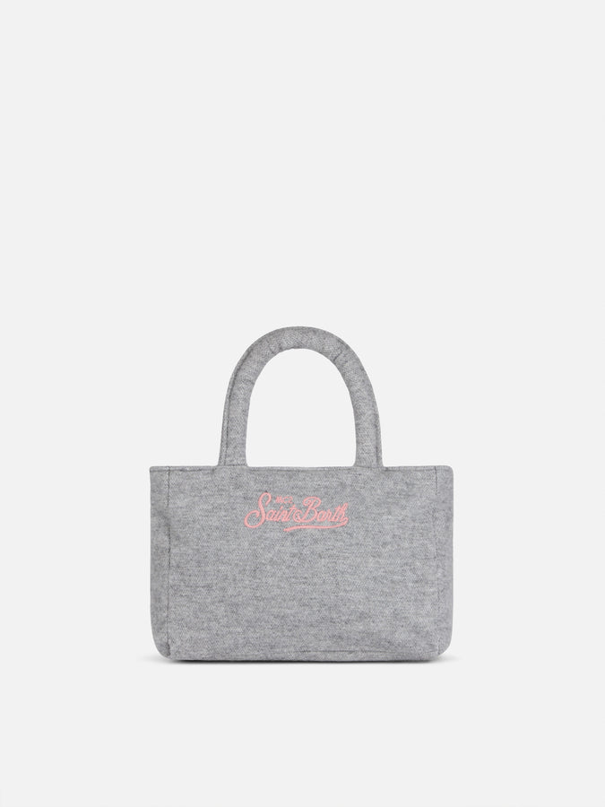 Mc2 Saint Barth Borsa Clarine In Morbida Lana Con Maxi Logo Jacquard