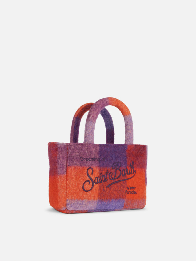 Mc2 Saint Barth Borsa Clarine In Morbida Lana Con Motivo A Quadri