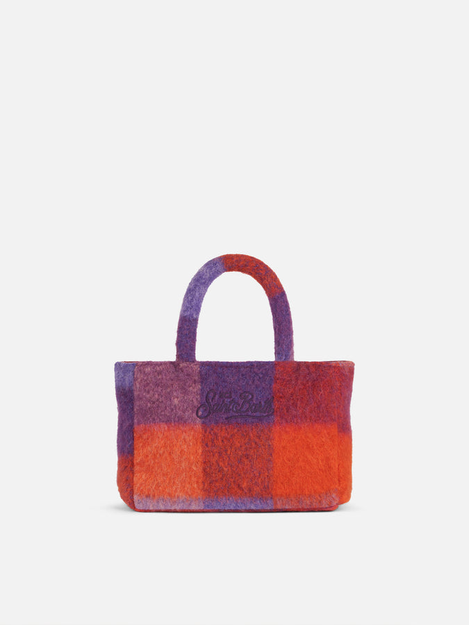 Mc2 Saint Barth Borsa Clarine In Morbida Lana Con Motivo A Quadri