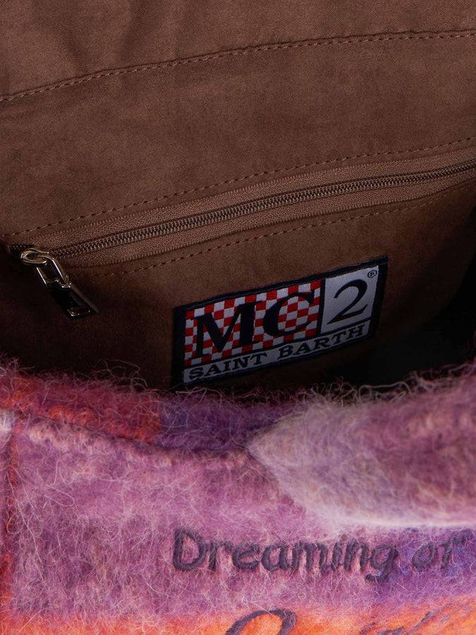Mc2 Saint Barth Borsa Clarine In Morbida Lana Con Motivo A Quadri