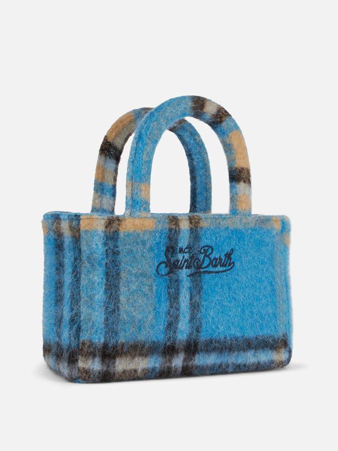 Mc2 Saint Barth Borsa Clarine In Morbida Lana Con Motivo Scozzese
