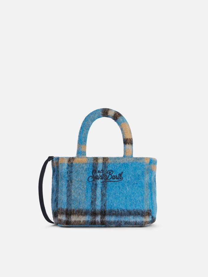 Mc2 Saint Barth Borsa Clarine in morbida lana con motivo scozzese