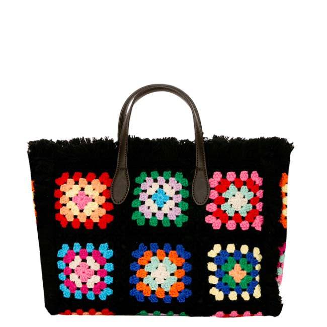 Mc2 Saint Barth Borsa Colette Con Piastrelle All'uncinetto