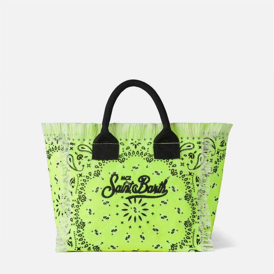 Mc2 Saint Barth Borsa Colette Giallo Fluo Con Stampa Bandana