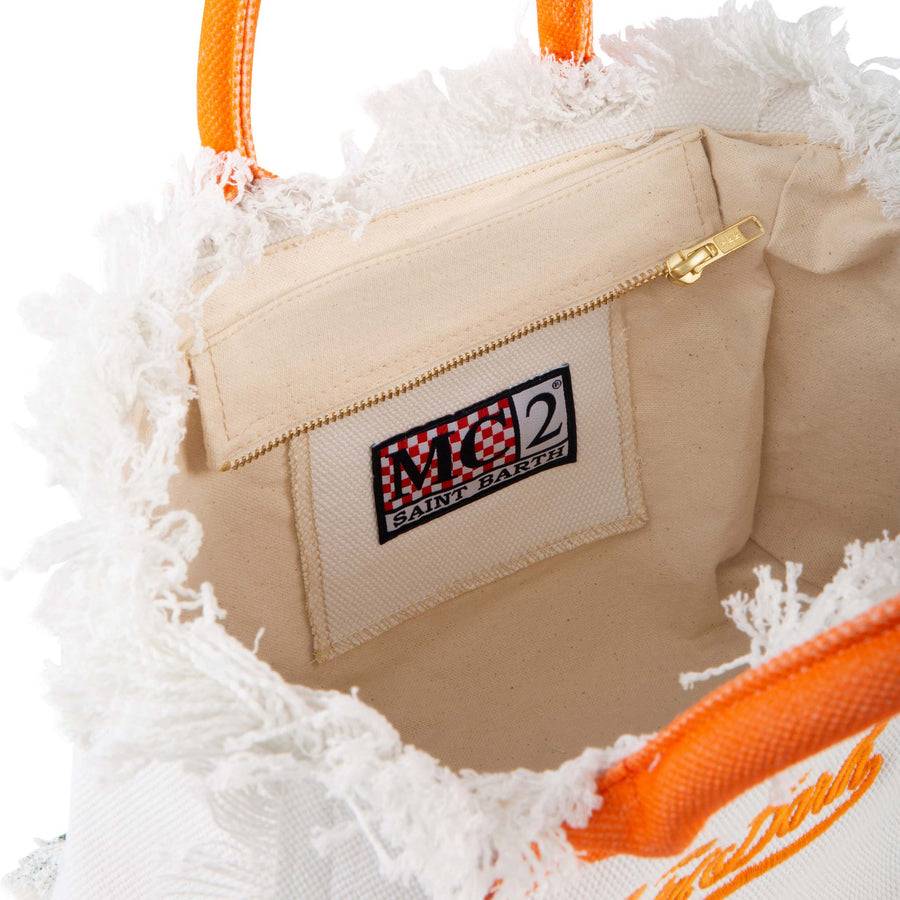 Mc2 Saint Barth Borsa Colette In Canvas Con Stampa Cartolina Ibiza