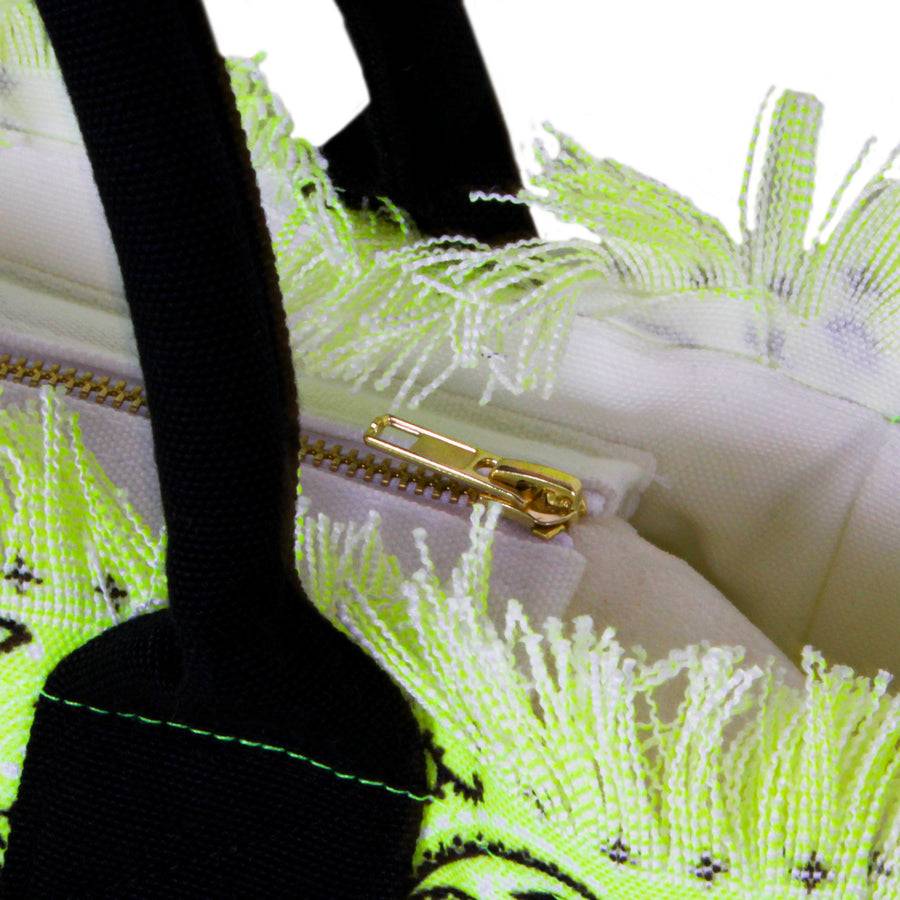 Mc2 Saint Barth Borsa Colette In Canvas Di Cotone Con Stampa Bandana Giallo Fluo