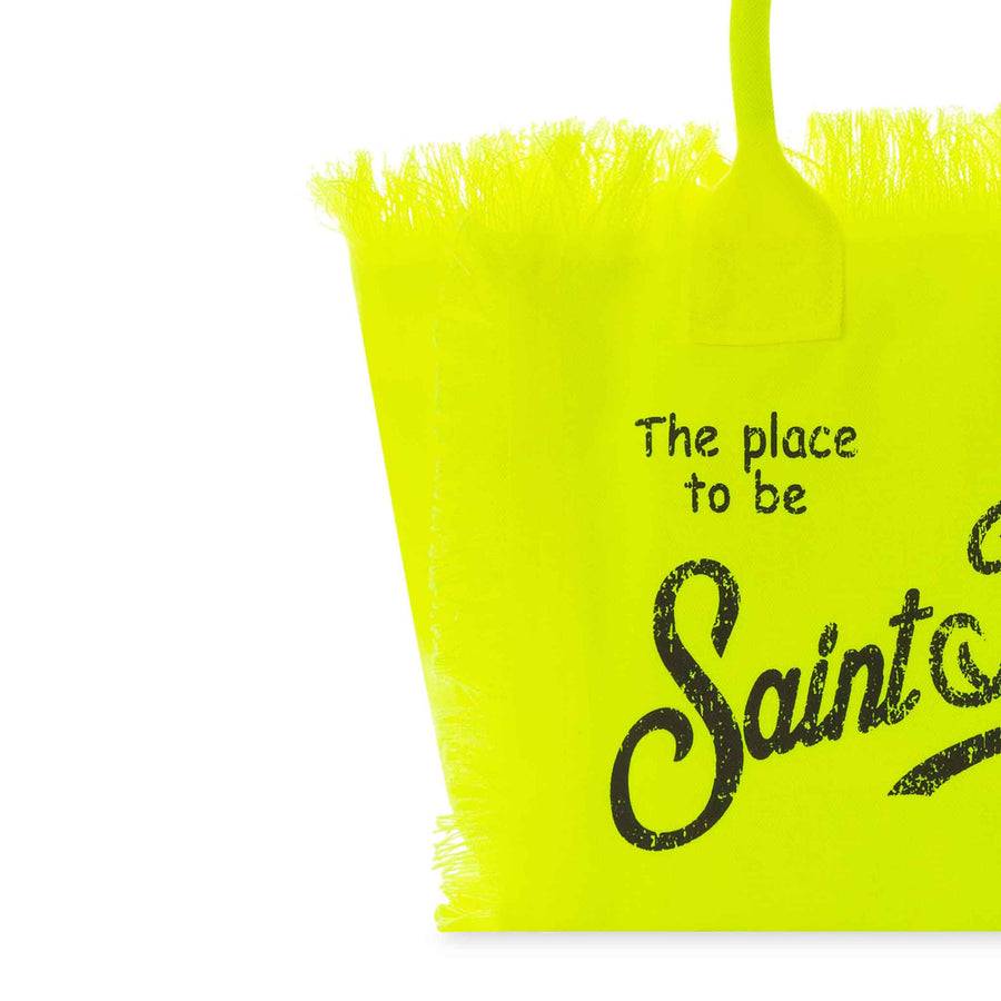 Mc2 Saint Barth Borsa Colette In Canvas Di Cotone Giallo Fluo