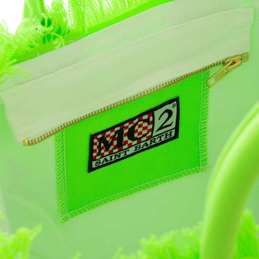Mc2 Saint Barth Borsa Colette In Canvas Di Cotone Verde Fluo