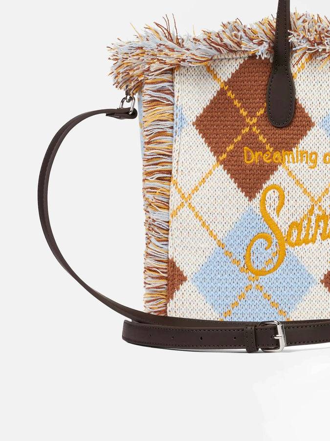 Mc2 Saint Barth Borsa Colette In Lana Con Stampa Argyle