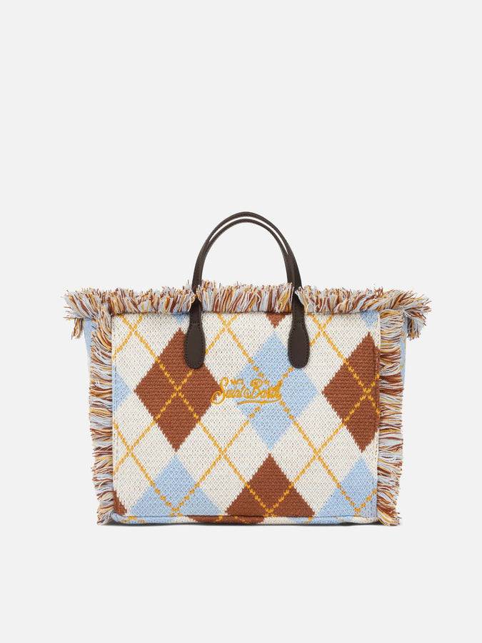 Mc2 Saint Barth Borsa Colette In Lana Con Stampa Argyle