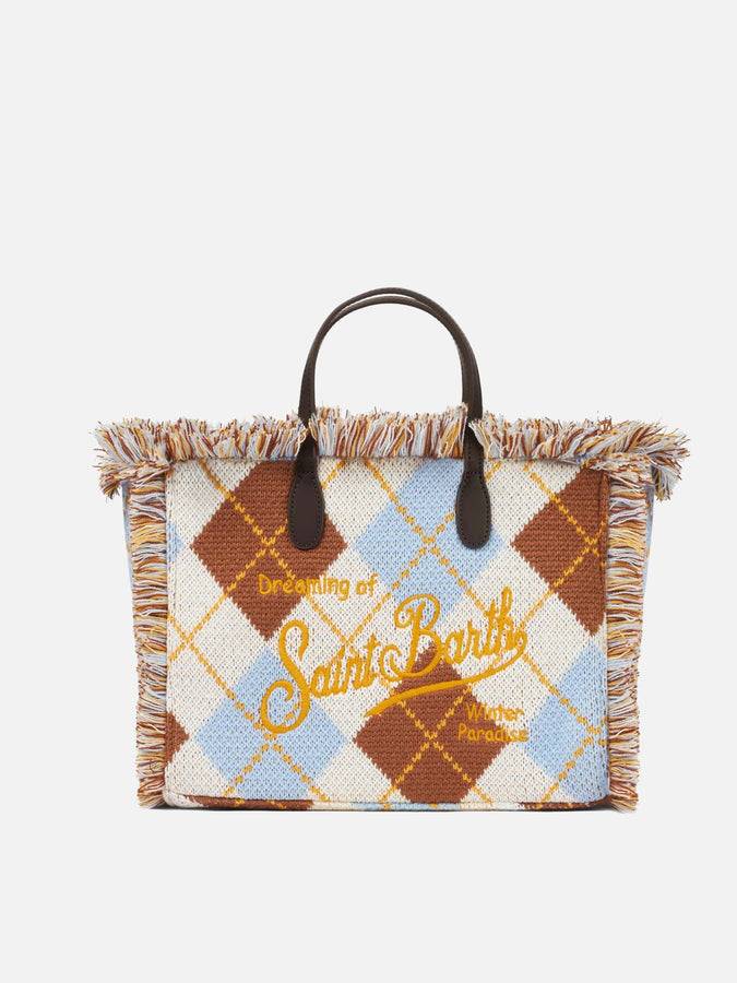 Mc2 Saint Barth Borsa Colette in lana con stampa argyle