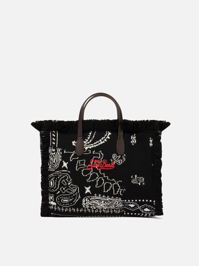 Mc2 Saint Barth Borsa Colette In Lana Con Stampa Bandana Nera