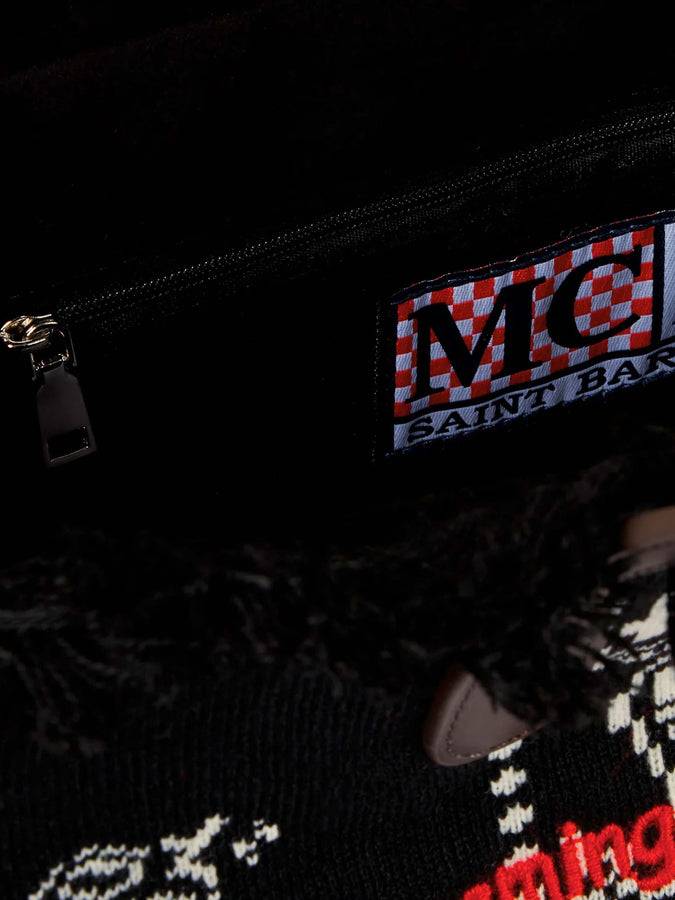 Mc2 Saint Barth Borsa Colette In Lana Con Stampa Bandana Nera