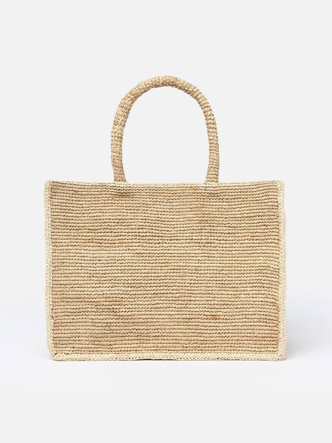 Mc2 Saint Barth Borsa Colette In Rafia Beige Naturale Con Ricamo