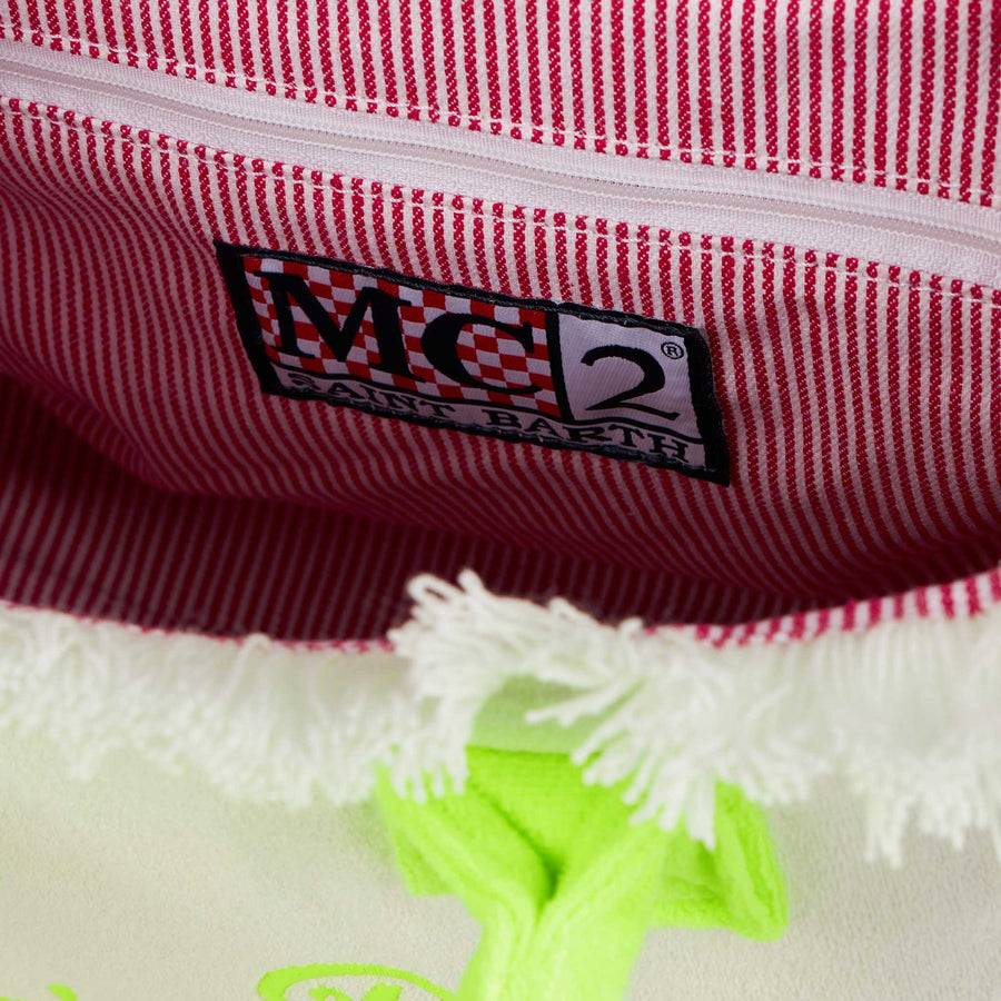 Mc2 Saint Barth Borsa Colette In Spugna Bianca Con Logo Saint Barth
