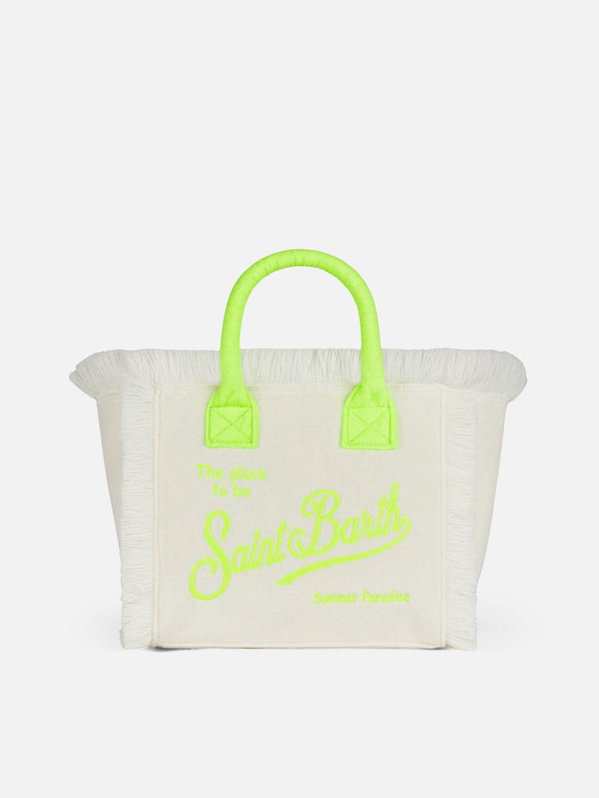 Mc2 Saint Barth Borsa Colette in spugna bianca con logo Saint Barth