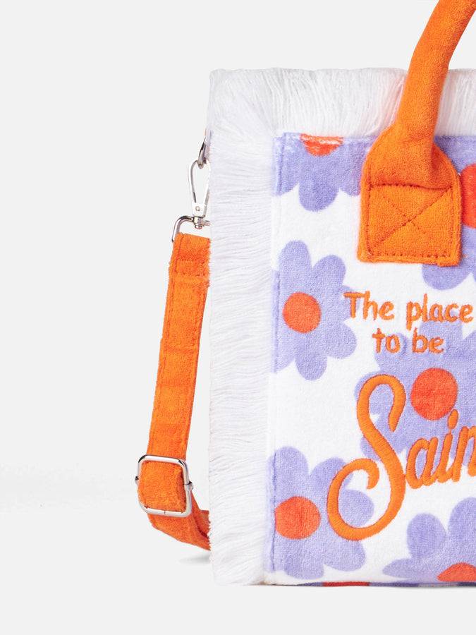 Mc2 Saint Barth Borsa Colette In Spugna Con Stampa Margherite Viola E Arancio